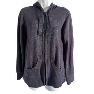 Columbia Hoodie Sweatshirt Women’s Large Blue Full Zip Pockets Hooded